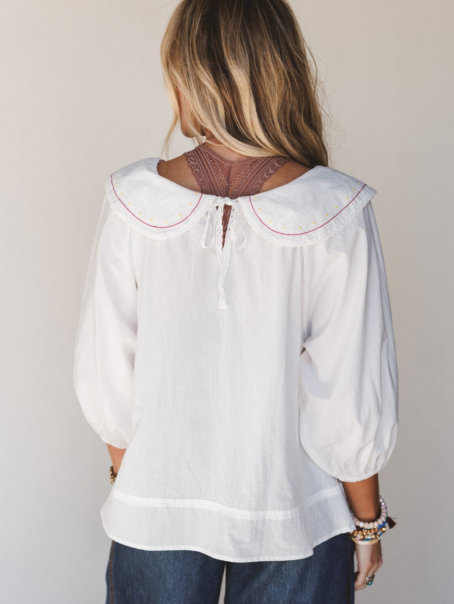 Hints of Spring Blouse - White