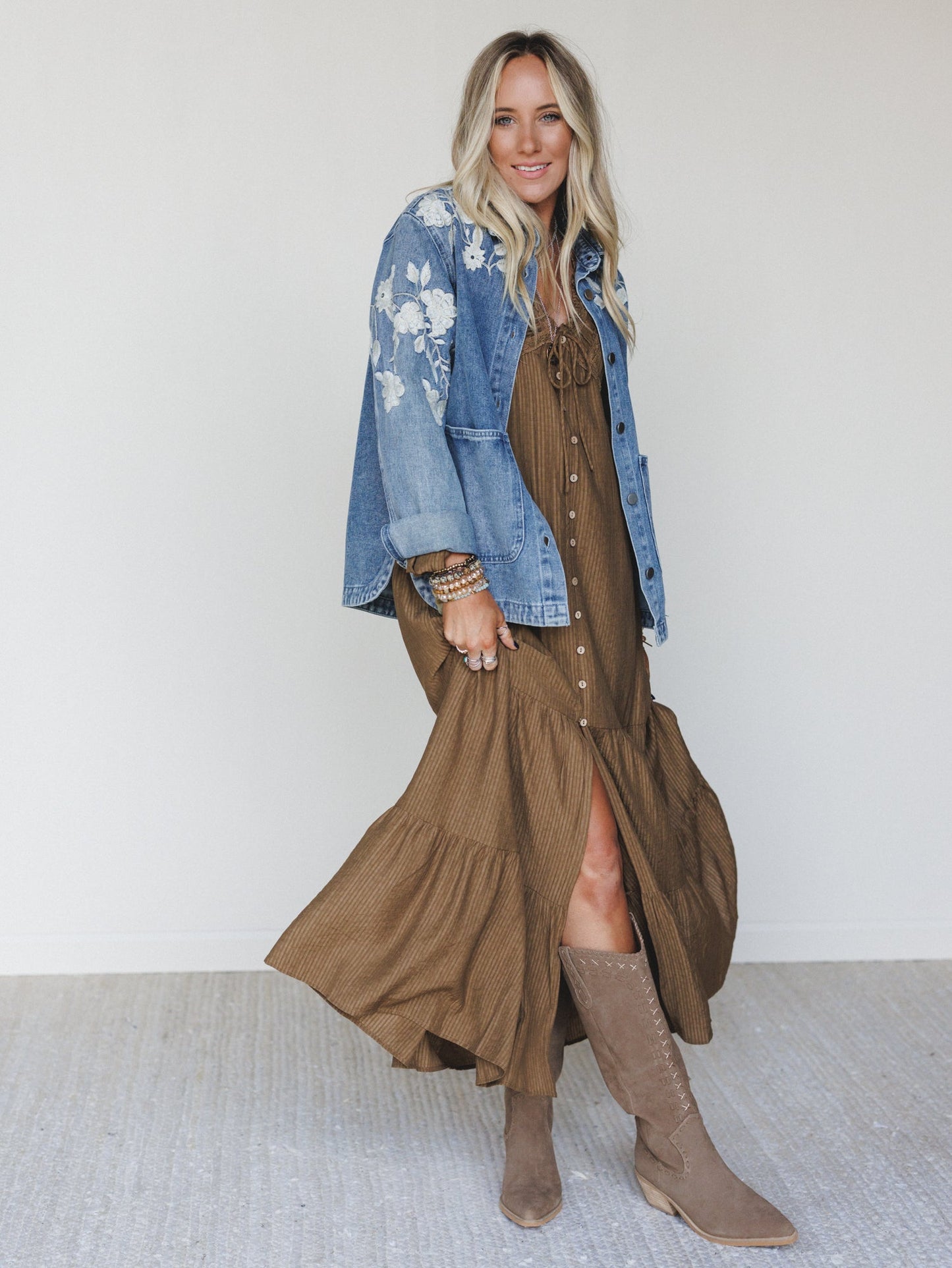 Bronco Blossom Jacket - Denim