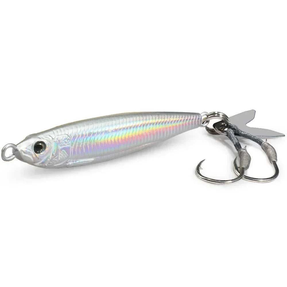 Metal Jig Bait 20g 30g 40g Spinner Sinking 3D Eye Color Laser Spinning Gear Luring Cast Fishing Tackle Blade Hook Pesca VIB Lure