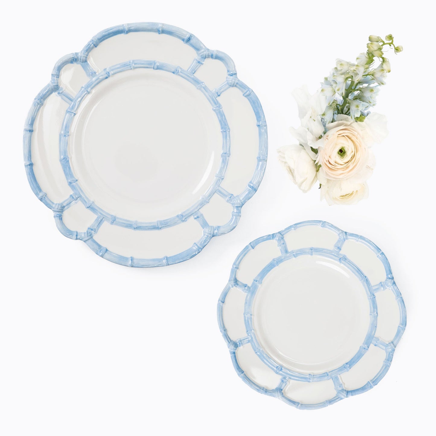 Blue Melamine Bamboo Starter Plates (Set of 4)