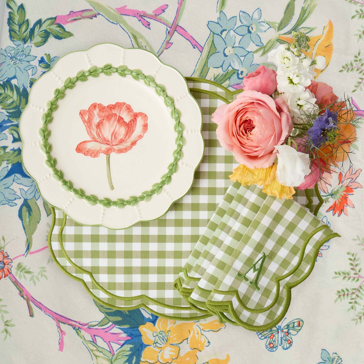 Green Laurel Tulip Dinner Plates (Set of 4)