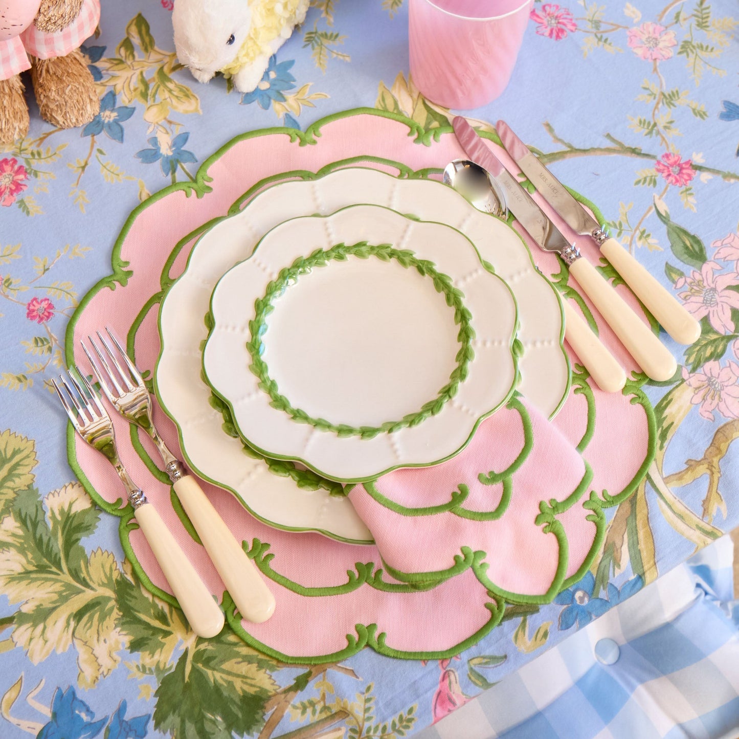 Green Laurel Dinner Plates (Set of 4)