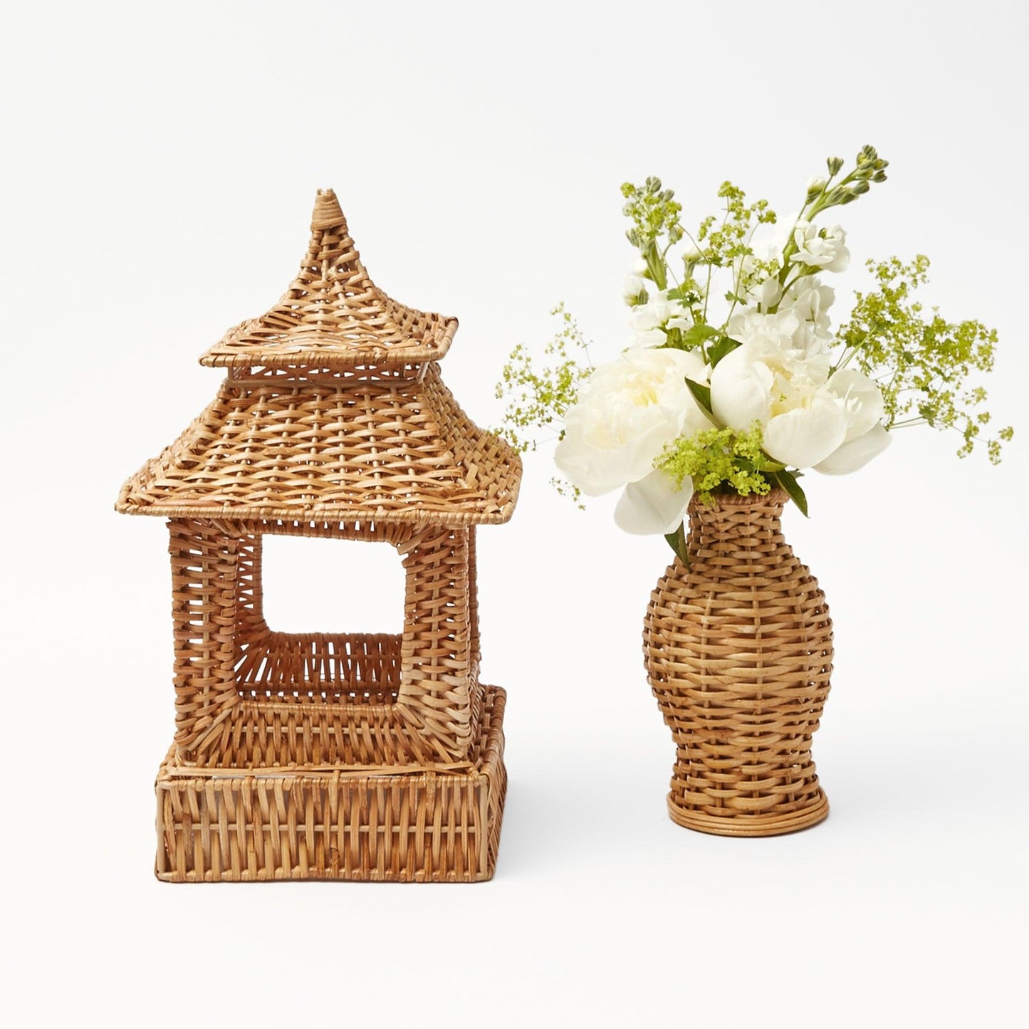 Natural Rattan Pagoda Decoration Set