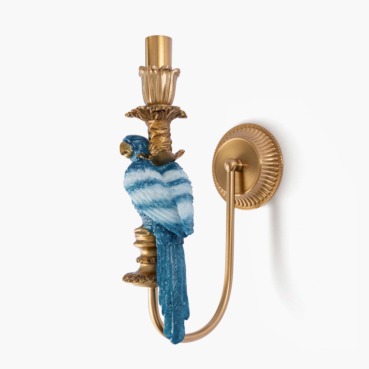 Blue Parrot Rechargeable Wall Light with Grasscloth Shade (18cm)