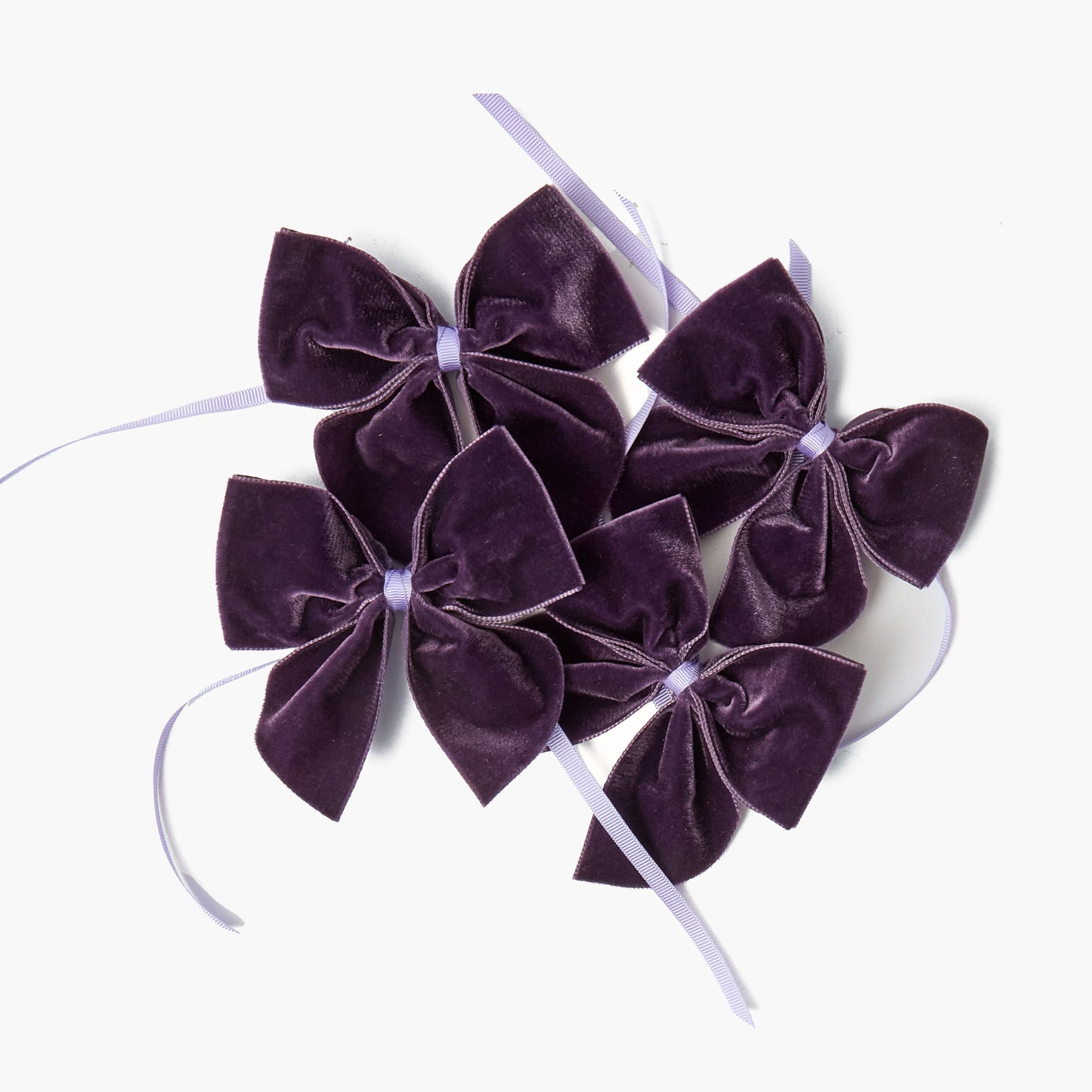 Purple Velvet Napkin Bows (Set of 4)