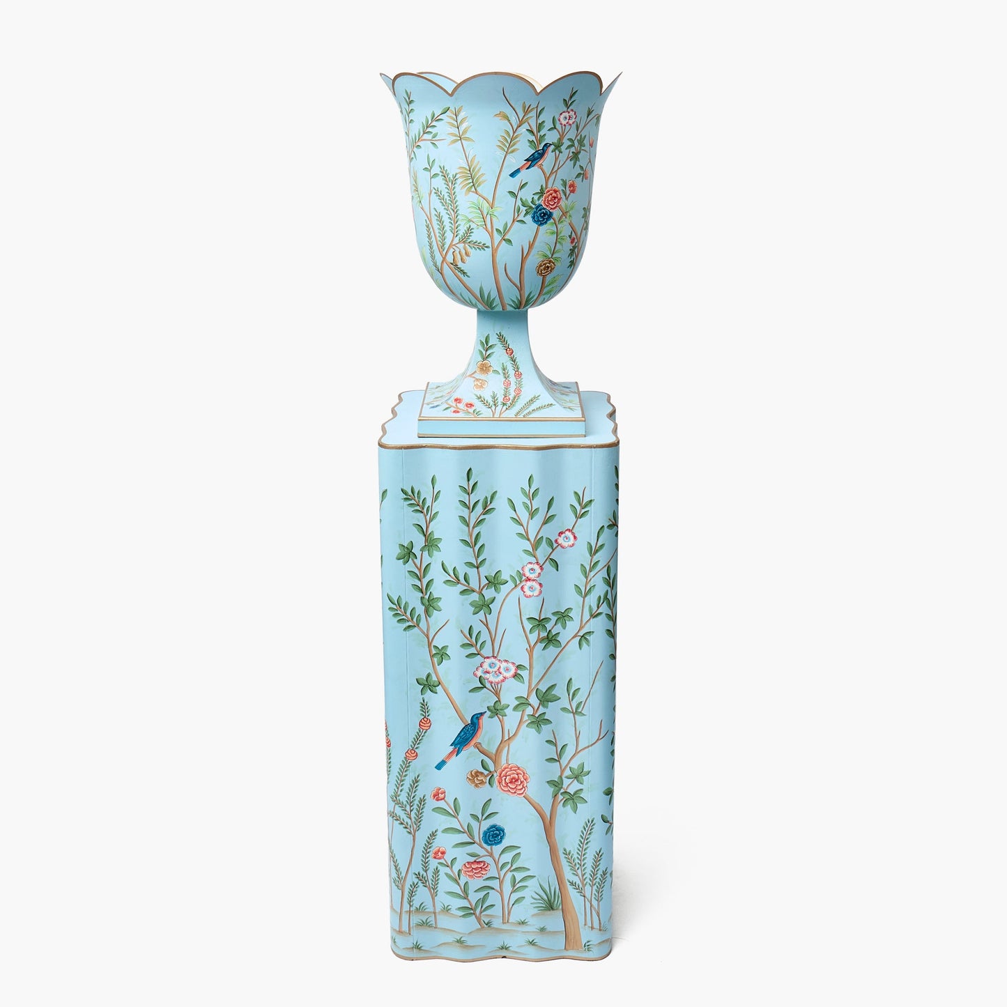 Blue Chinoiserie Tole Urn