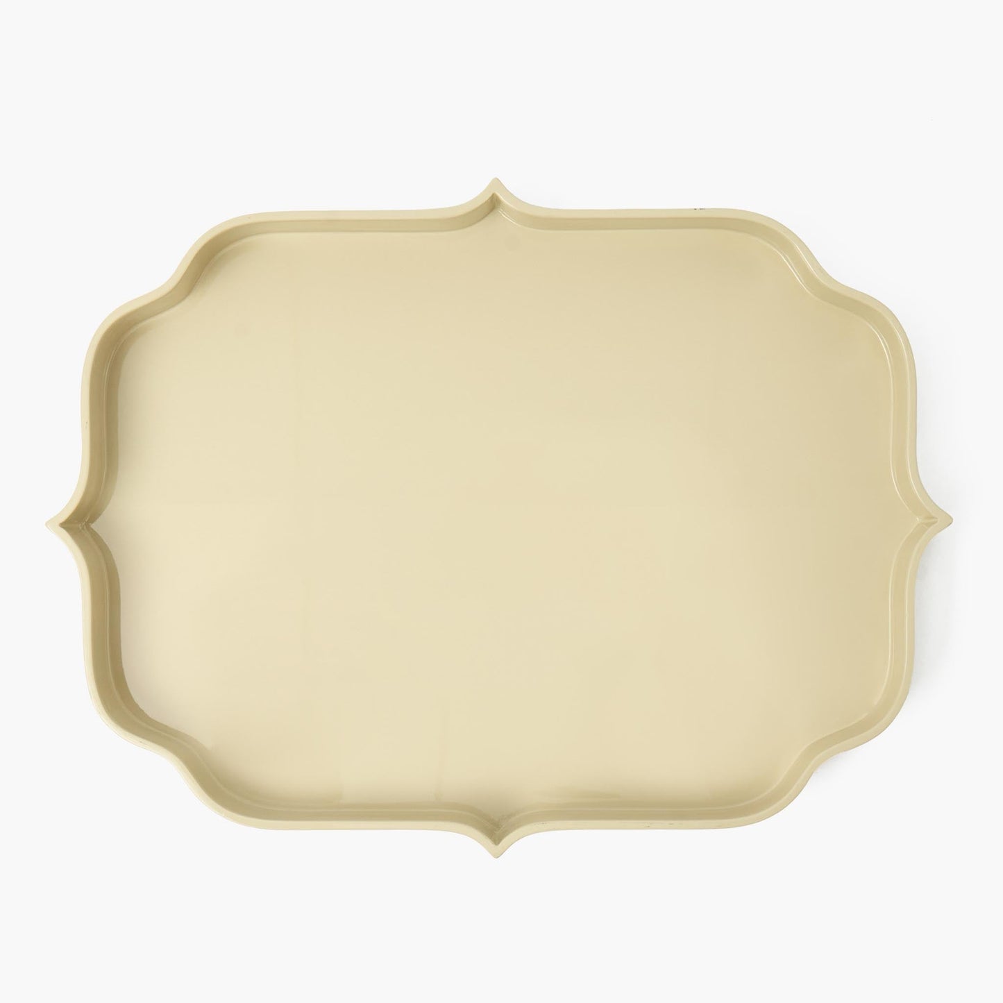 Putty Lacquer Quatrefoil Tray