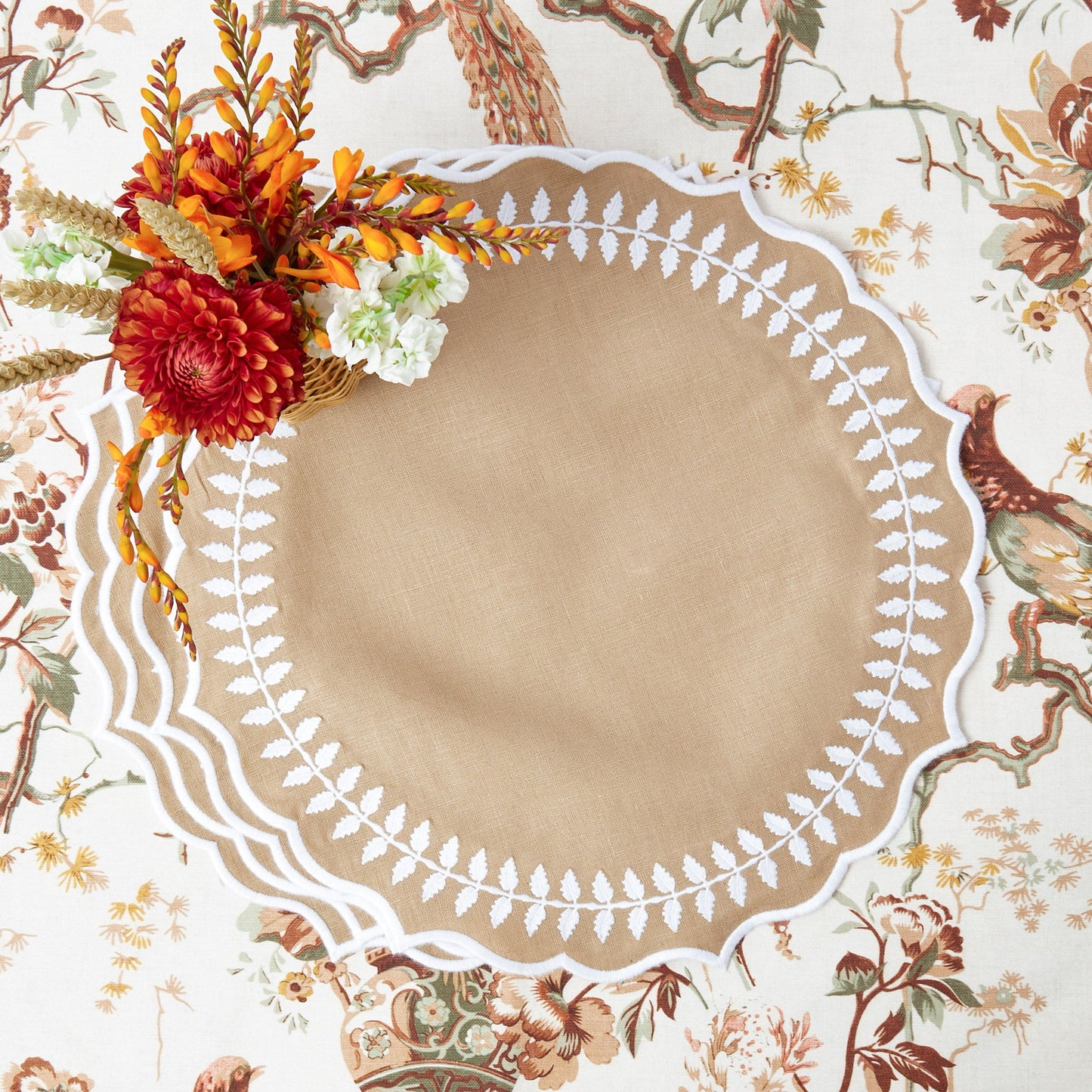 Natural Laurel Placemats & Napkins (Set of 4)