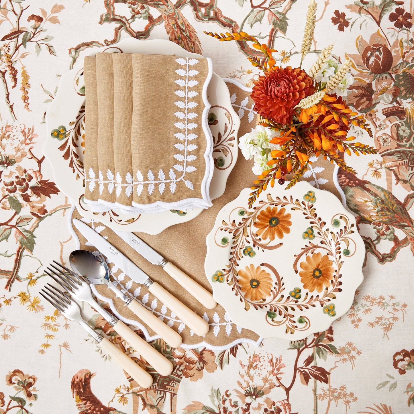Natural Laurel Placemats & Napkins (Set of 4)