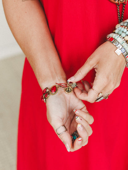 Honey Stone Bracelet - Red
