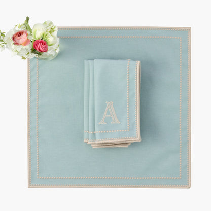 Duck Egg Blue & Sand Mariana Napkins (Set of 4)