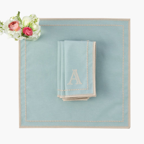 Duck Egg Blue & Sand Mariana Napkins (Set of 4)