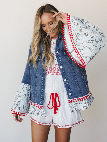Boho Americana Denim Jacket - Denim