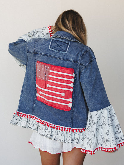 Boho Americana Denim Jacket - Denim