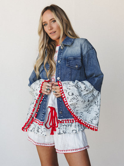 Boho Americana Denim Jacket - Denim