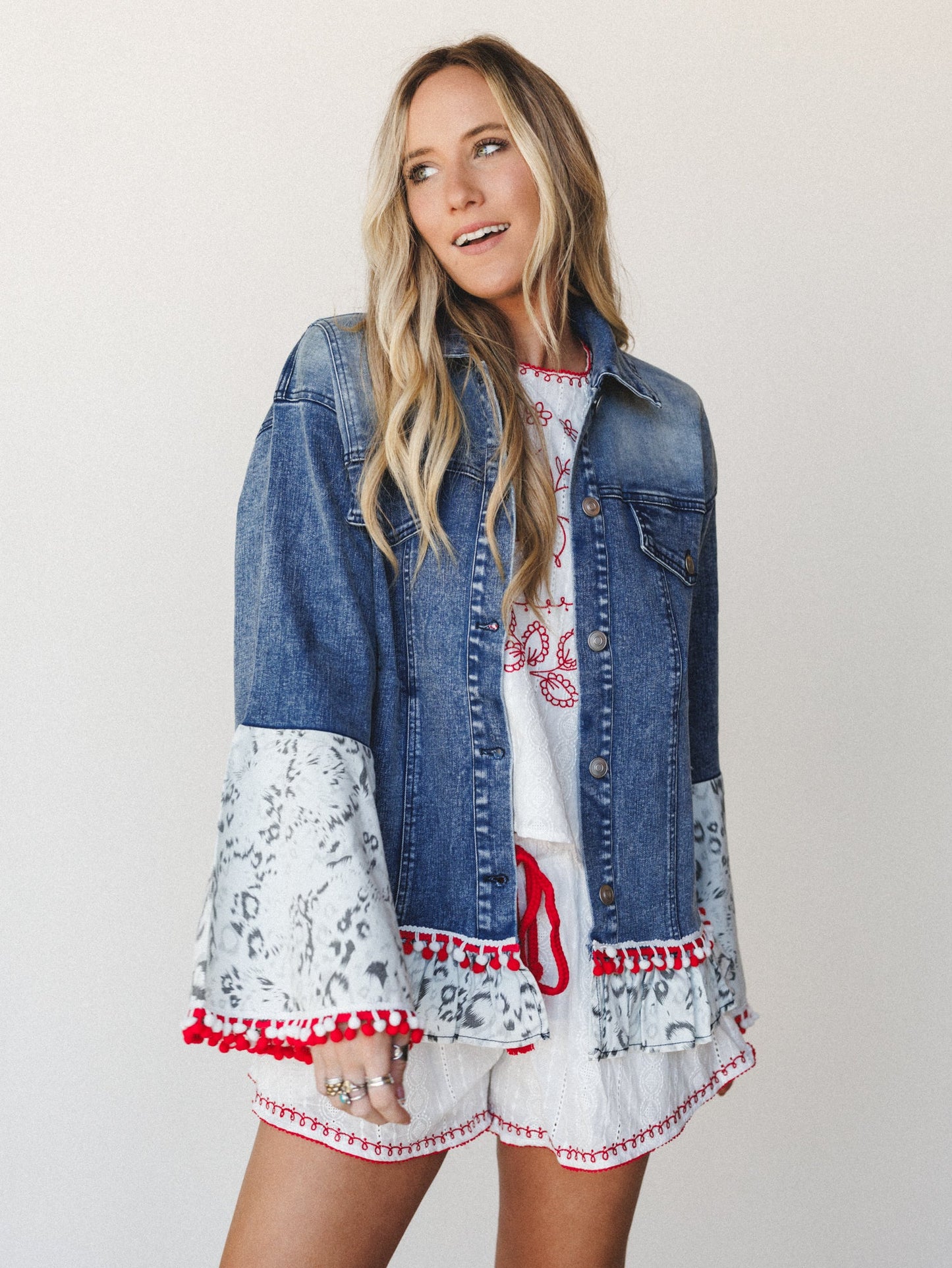 Boho Americana Denim Jacket - Denim