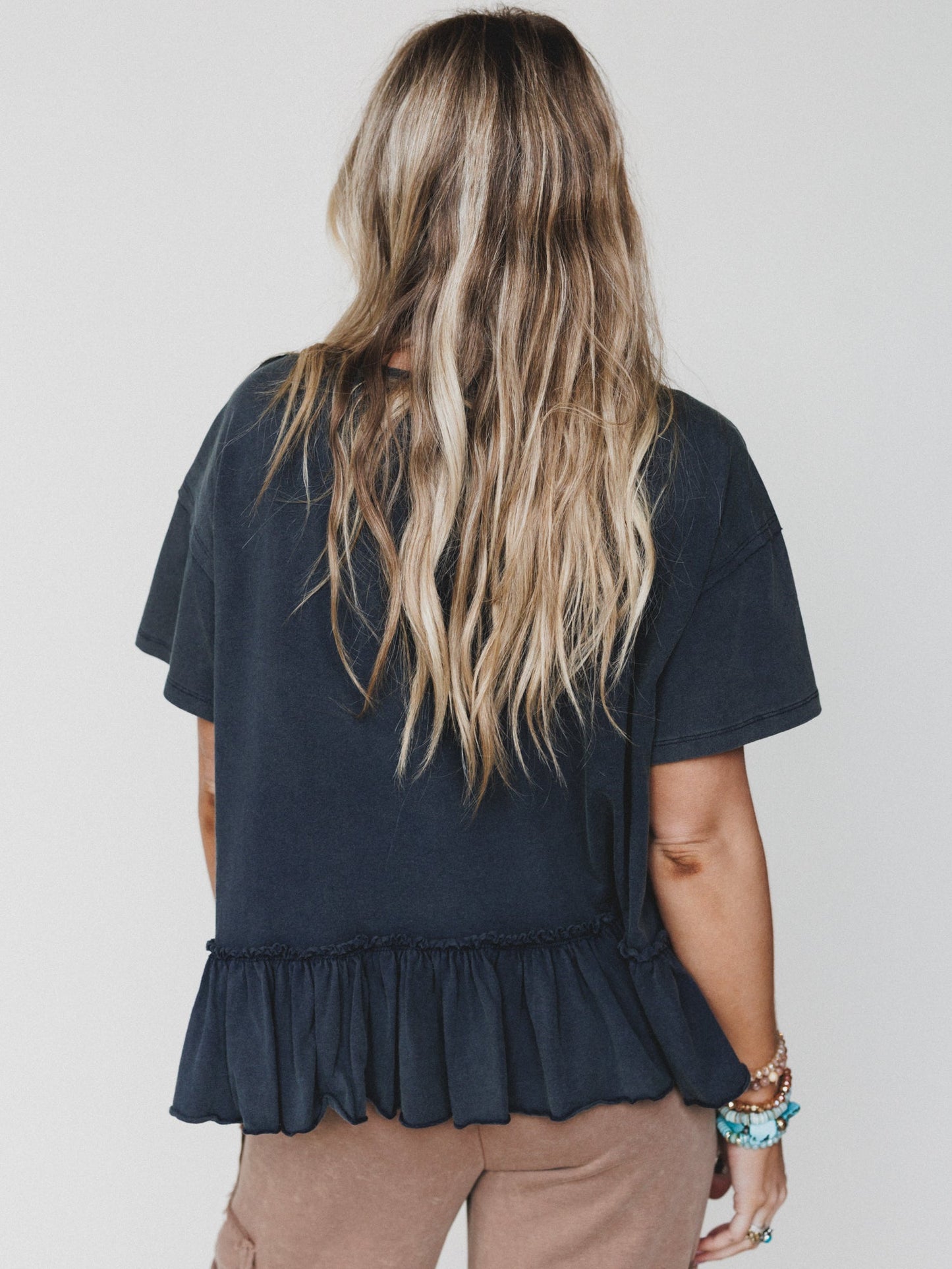 Boots and Bows Top - Washed Black