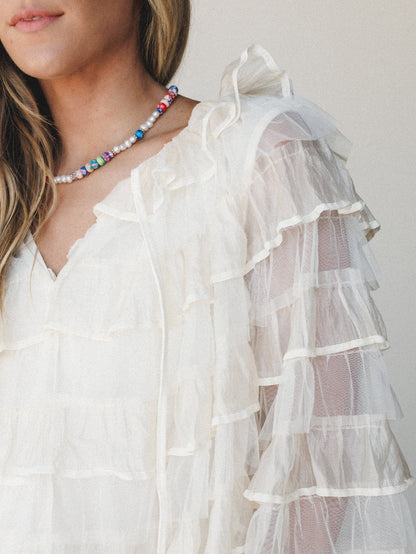 Afternoon Tea Ruffle Blouse - Ivory