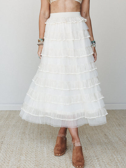Afternoon Tea Ruffle Skirt - Ivory