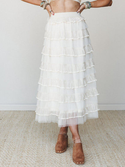 Afternoon Tea Ruffle Skirt - Ivory