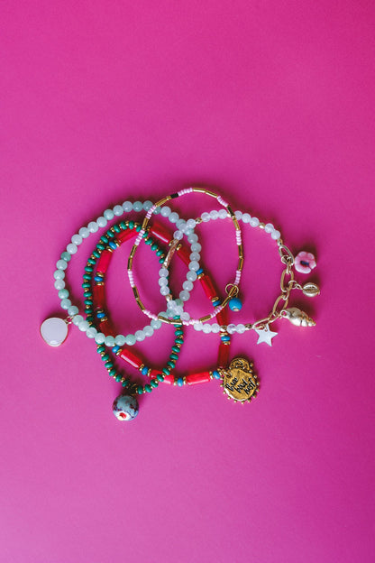 Earth Charm Bracelet Set - Multi