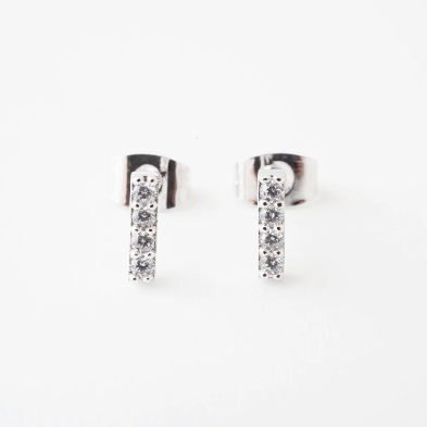 crystal drop bar earrings