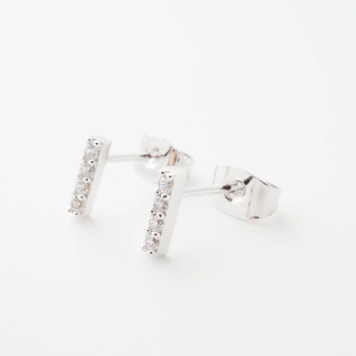 crystal drop bar earrings