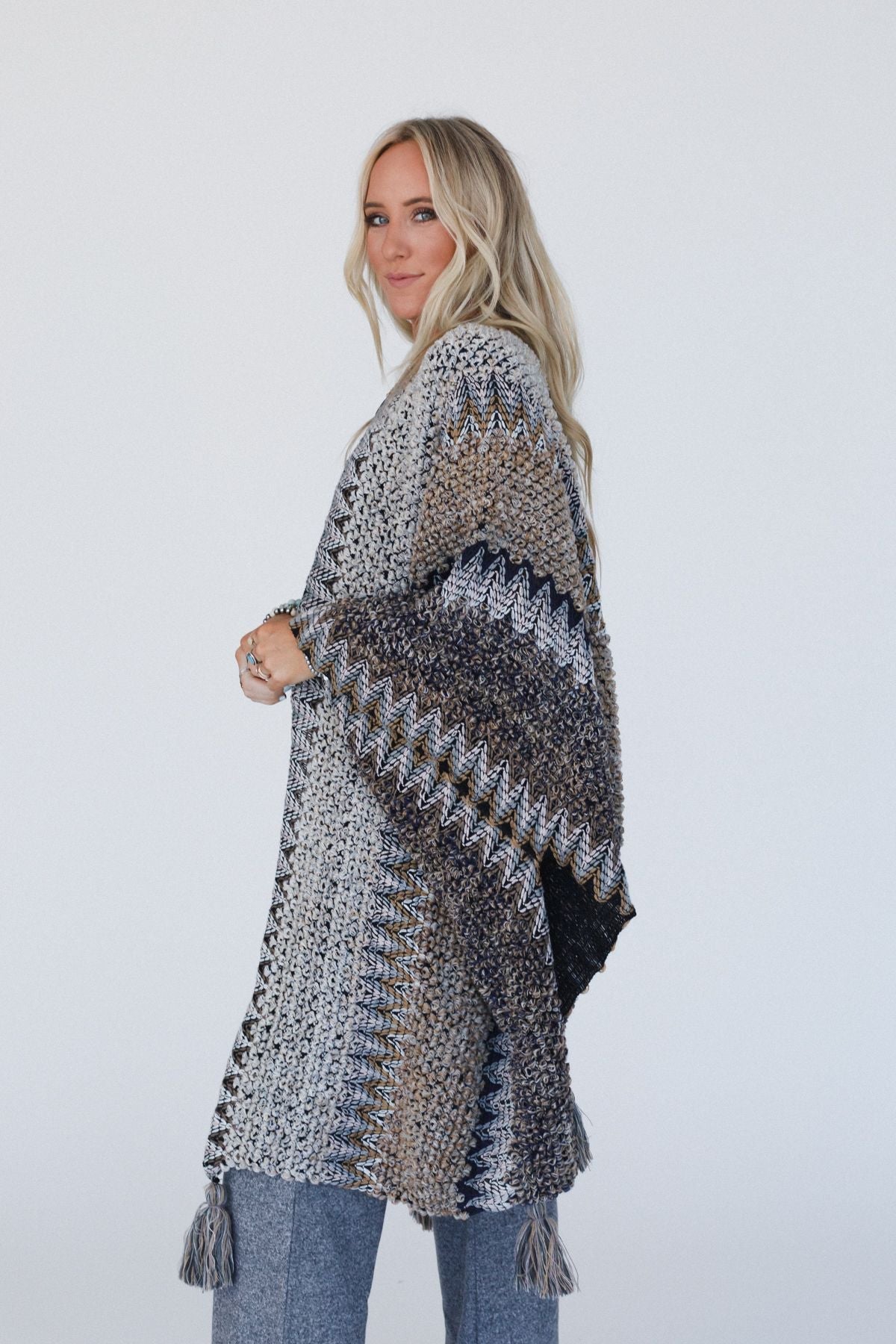 Desert Dreams Crochet Ruana - Khaki
