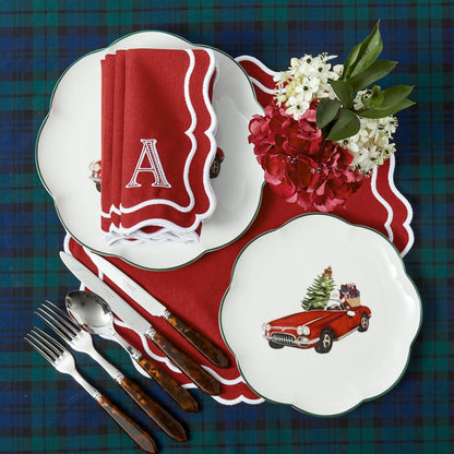 Berry Red Katherine Placemats & Napkins (Set of 4)