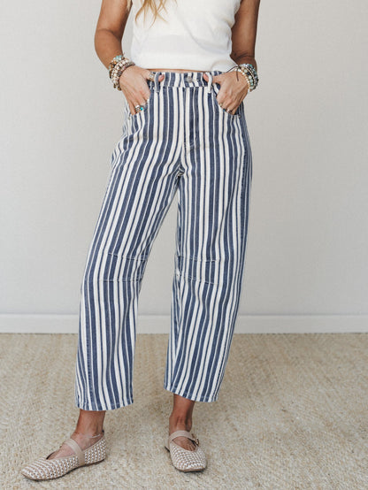 Boardwalk Stripe Pants - Navy Stripe