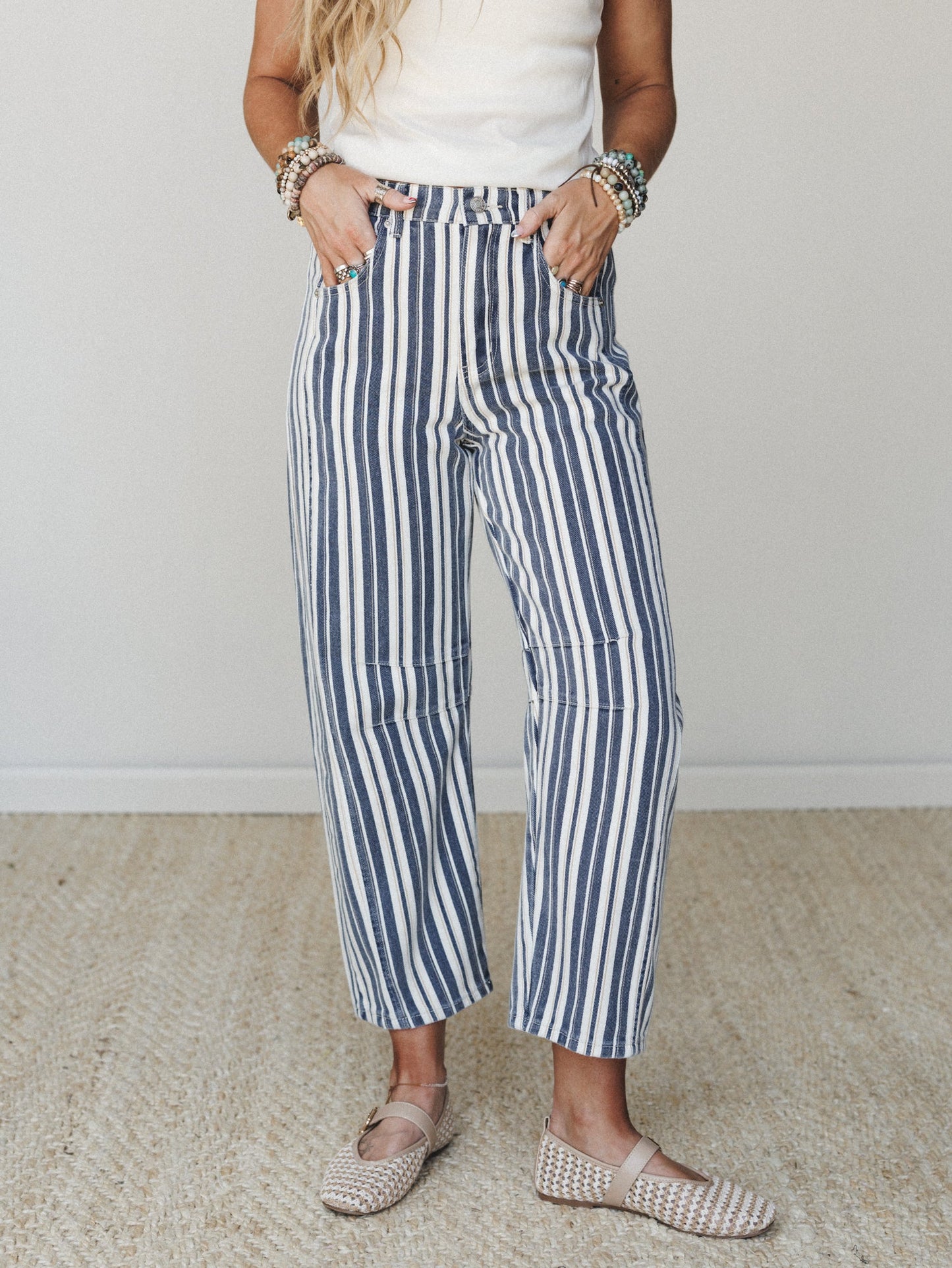 Boardwalk Stripe Pants - Navy Stripe