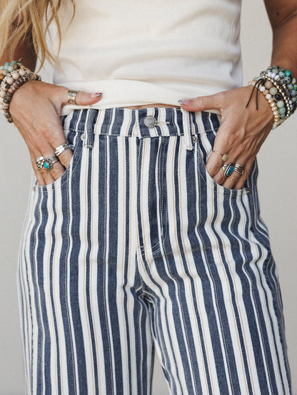 Boardwalk Stripe Pants - Navy Stripe