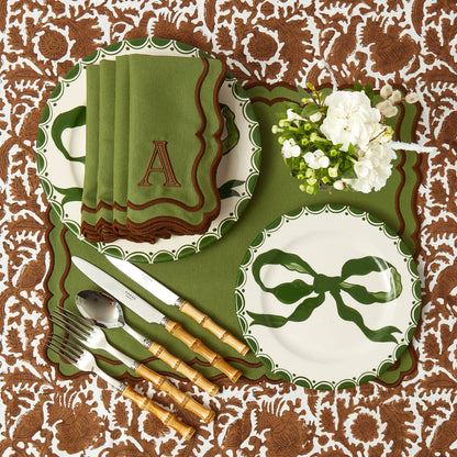 Marilyn Forest Green Bow Starter Plate