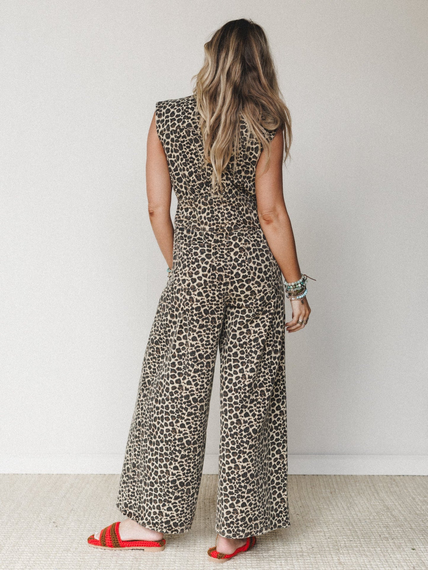 All Star Denim Jumpsuit - Leopard