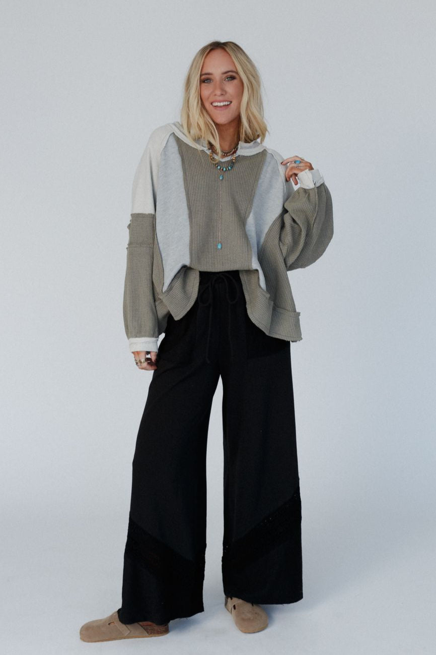 Ashley Color Block Top - Gray - Pre Order