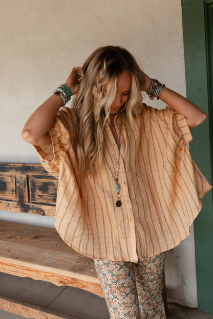 Easy Breeze Striped Top - Melon - Pre Order