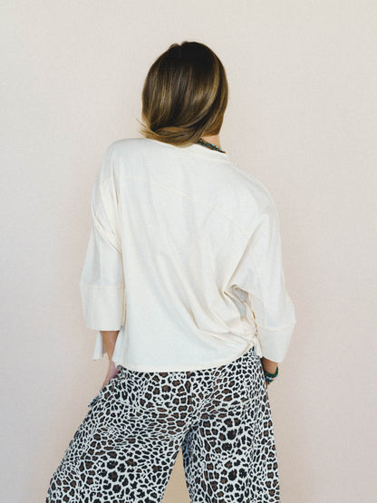 Floral Starburst Top - Cream
