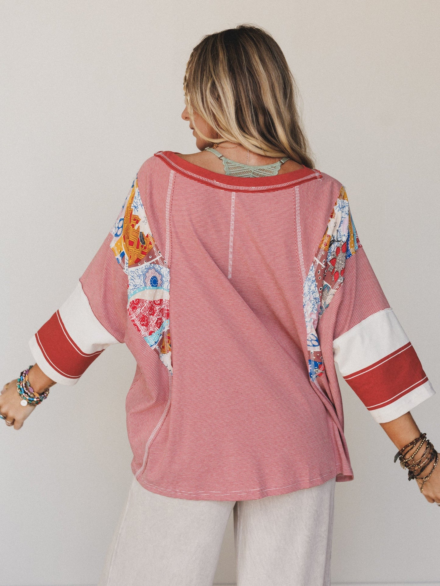 Britt Patchwork Top - Red