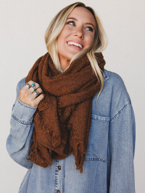 Cabin Calling Blanket Scarf - Camel
