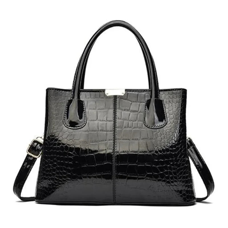 Ladies PU Leather Patent Leather Shoulder Crossbody Bag Women Luxury Designer Handbag Pruse Fashion Large Capacity Shopping Tote