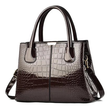 Ladies PU Leather Patent Leather Shoulder Crossbody Bag Women Luxury Designer Handbag Pruse Fashion Large Capacity Shopping Tote
