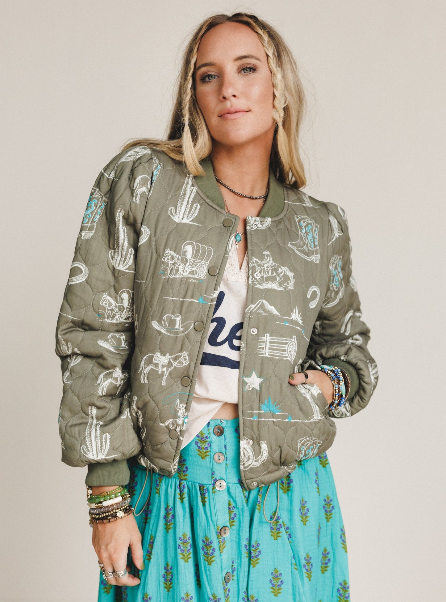Cowgirl Code Jacket - Olive