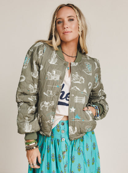 Cowgirl Code Jacket - Olive