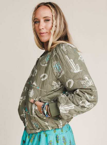 Cowgirl Code Jacket - Olive