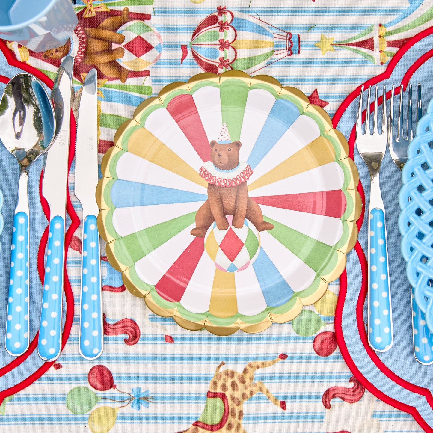 Blue Polka Dot Cutlery (5 piece)