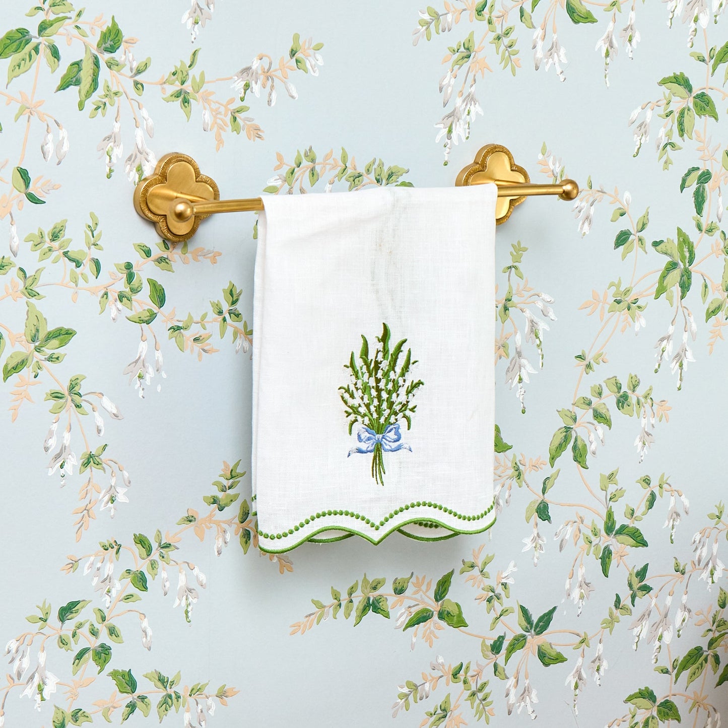 Quatrefoil Brass Hand Towel Rail