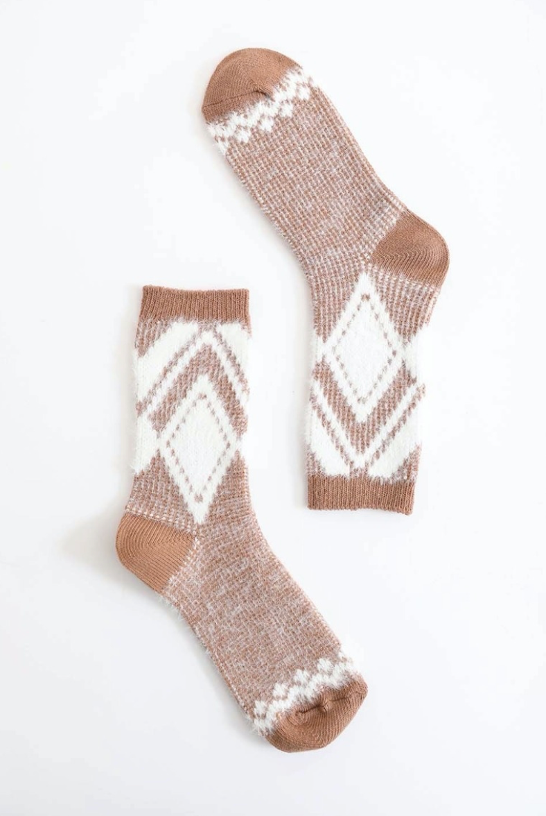 Cabin Ready Cozy Socks - Camel
