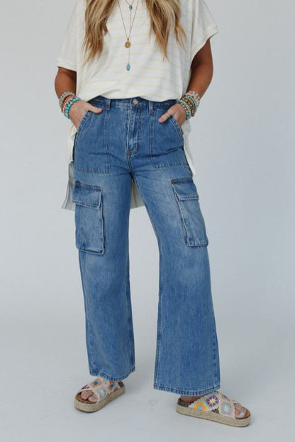 Britain Cargo Jeans - Medium Denim - Pre Order