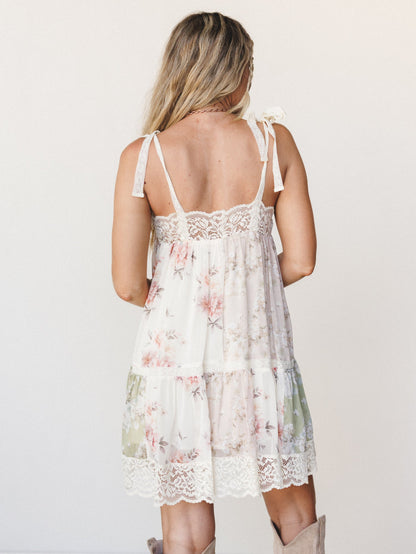 Floral Dancer Dress - Beige Multi