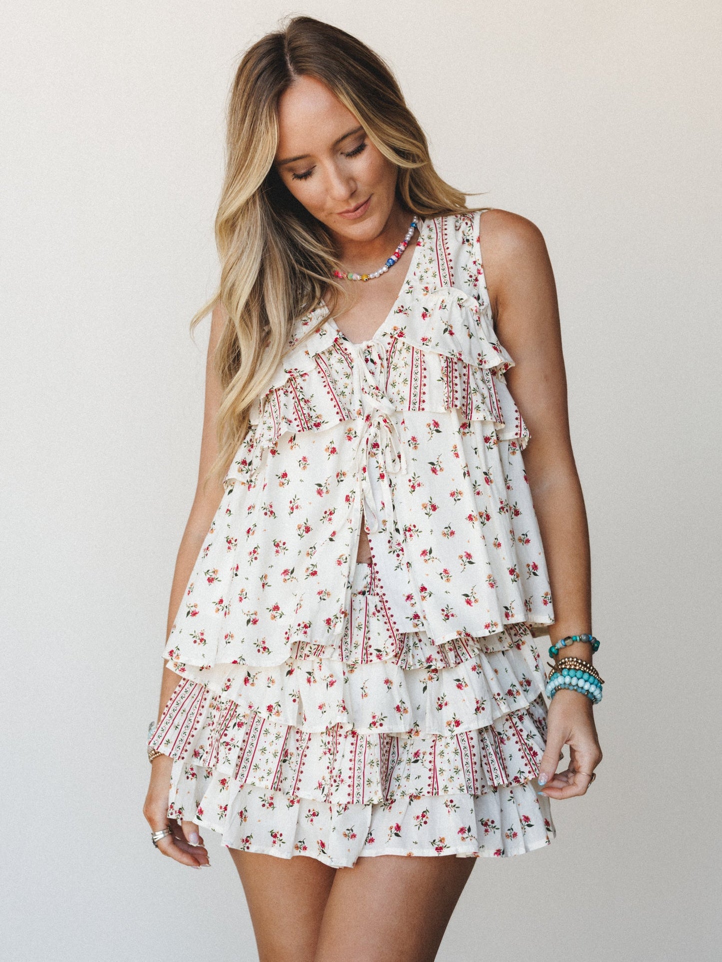 Festival Nights Top - Ivory Multi